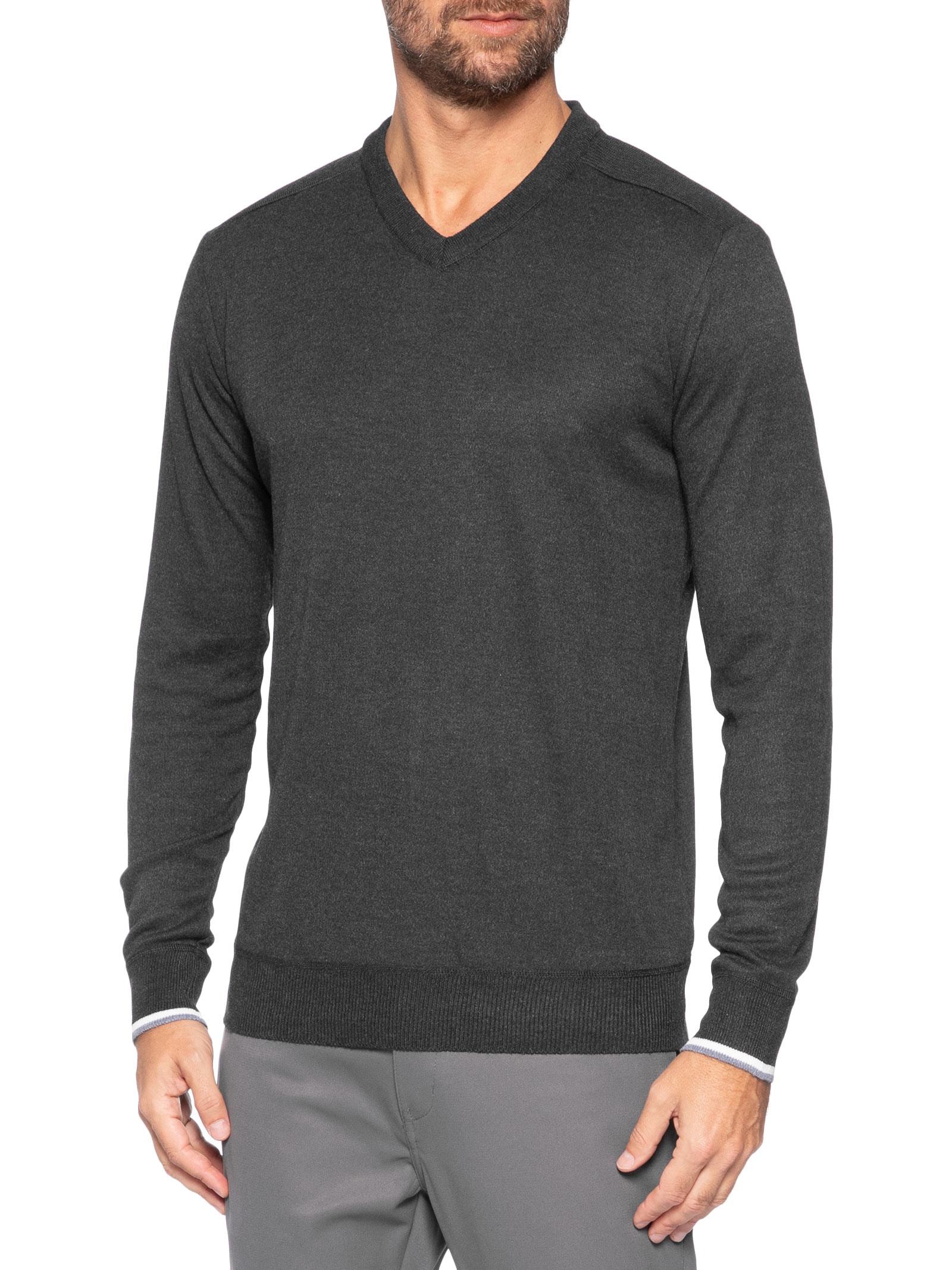 Suéter Masculino Gola V Detalhe Ombro Preto '2 Essential