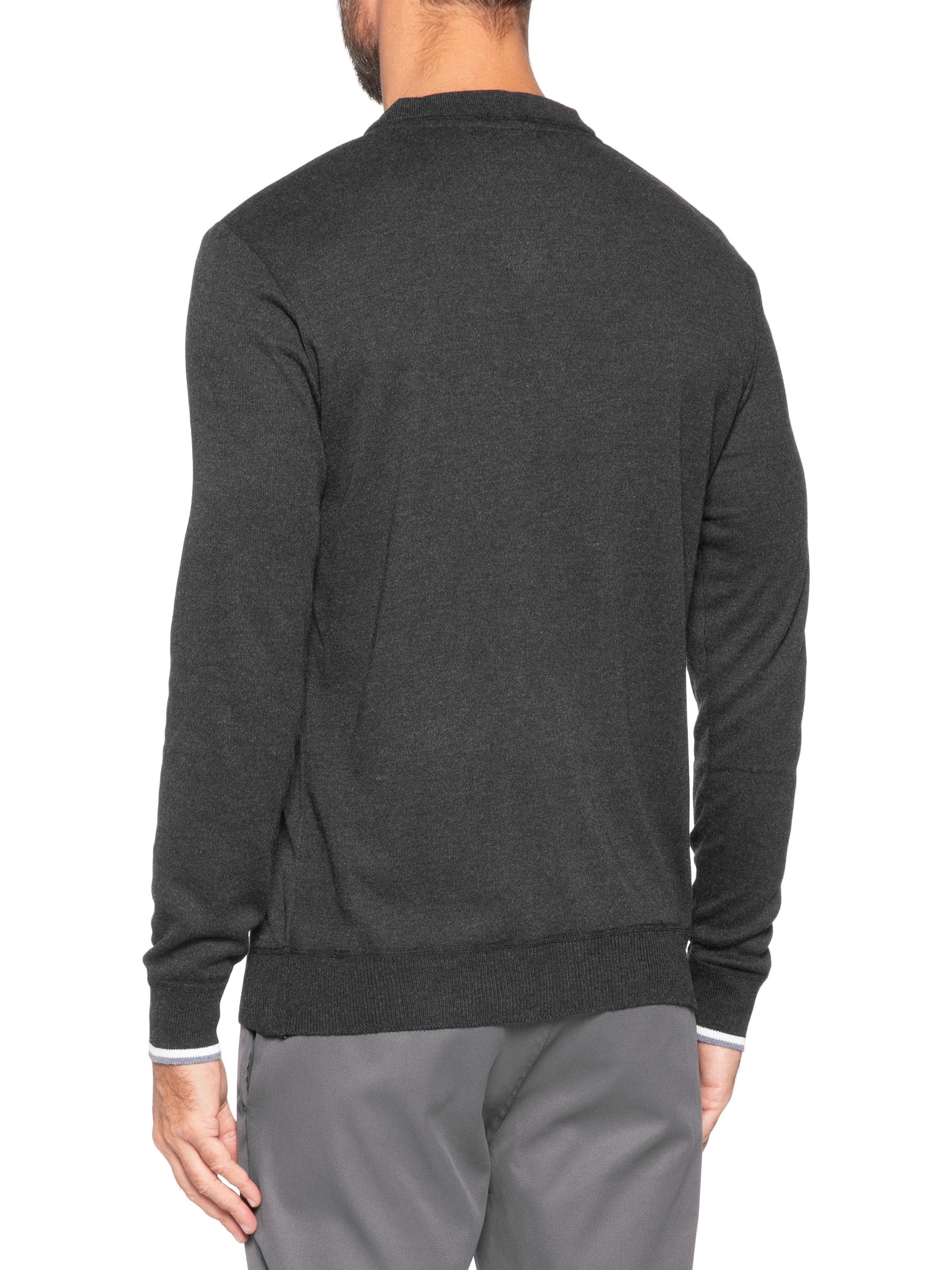 Suéter Masculino Gola V Detalhe Ombro Preto '2 Essential