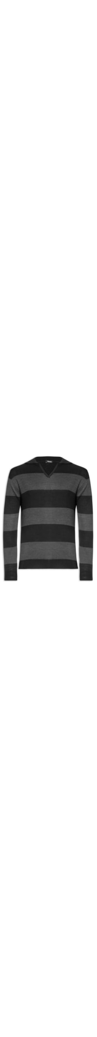 Suéter Masculino Gola V Listrado – Cinza
