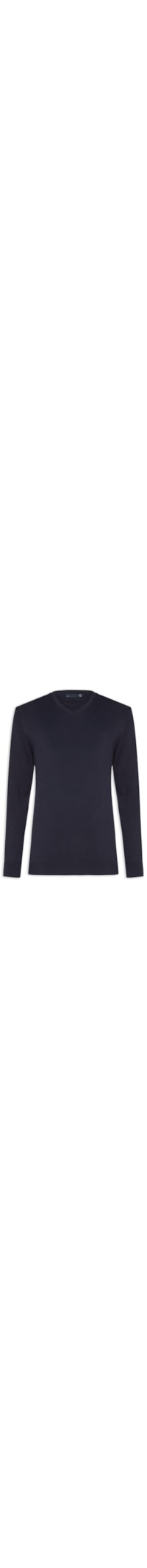 Suéter Masculino Gola V Manga Longa Algodão Pima com Cashmere - Azul