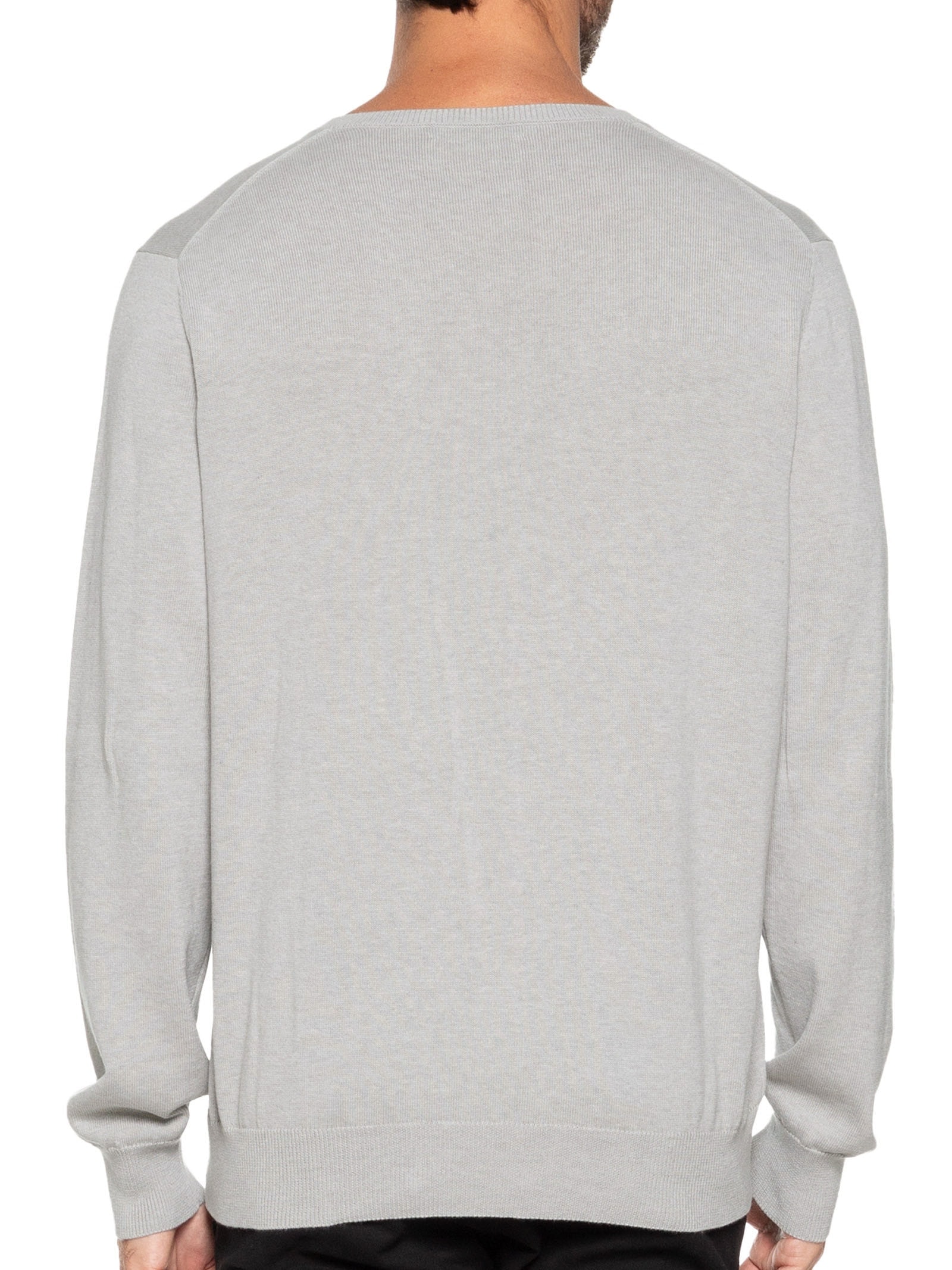 Suéter Masculino Gola V Manga Longa Algodão Pima com Cashmere Cinza '2 Essential