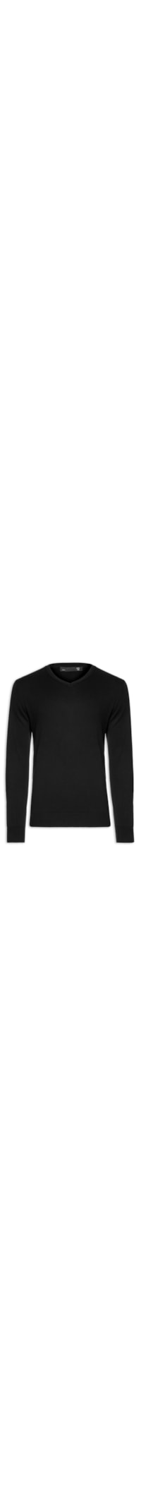 Suéter Masculino Gola V Manga Longa Algodão Pima com Cashmere - Preto
