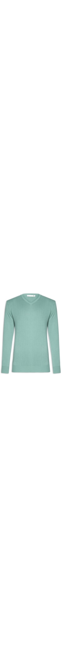 Suéter Masculino Gola V Manga Longa Algodão Pima com Cashmere - Verde