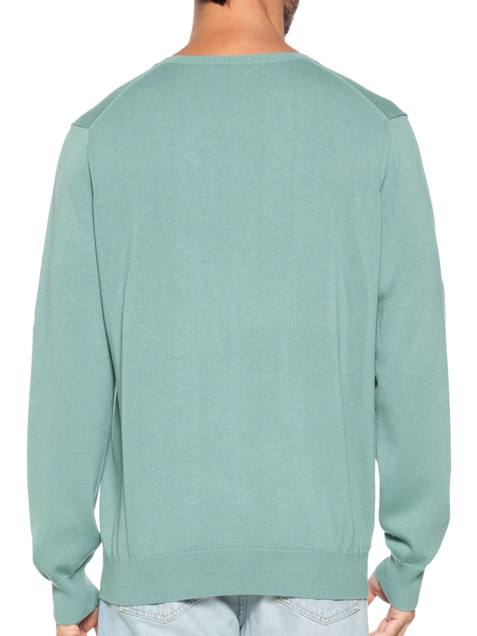 Suéter Masculino Gola V Manga Longa Algodão Pima com Cashmere Verde '2 Essential