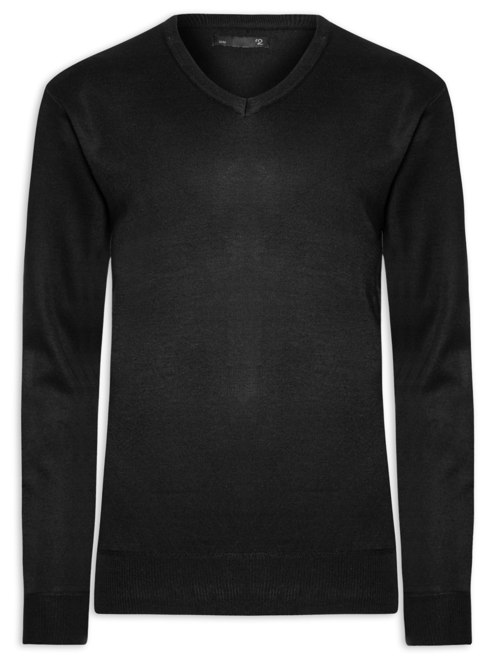 Suéter Masculino Gola V Preto '2 Essential