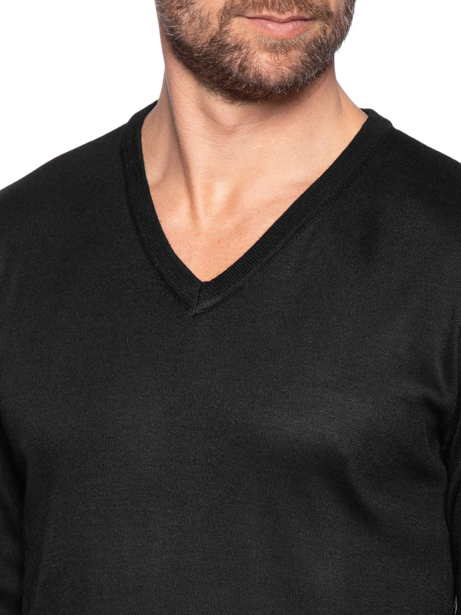 Suéter Masculino Gola V Preto '2 Essential