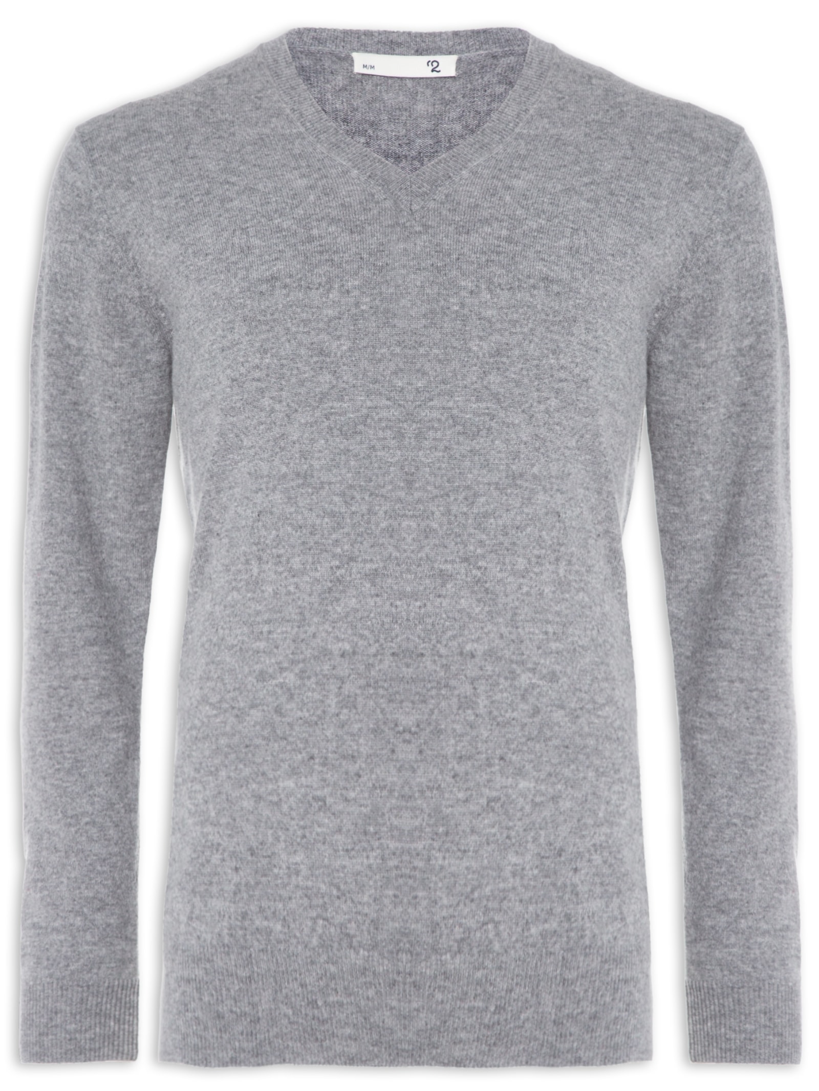 Suéter Masculino  Gola V Puro Cashmere Cinza '2 Essential