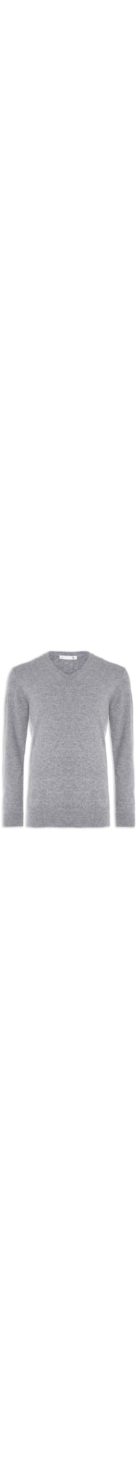 Suéter Masculino Gola V Puro Cashmere - Cinza
