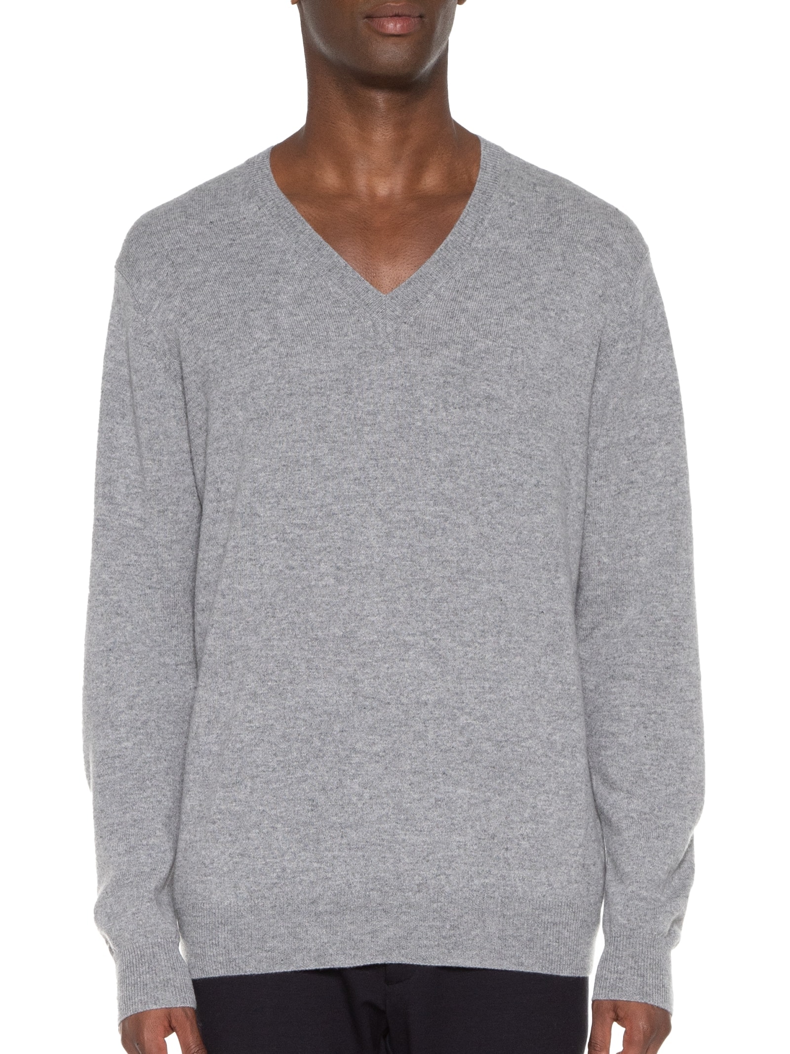 Suéter Masculino  Gola V Puro Cashmere Cinza '2 Essential