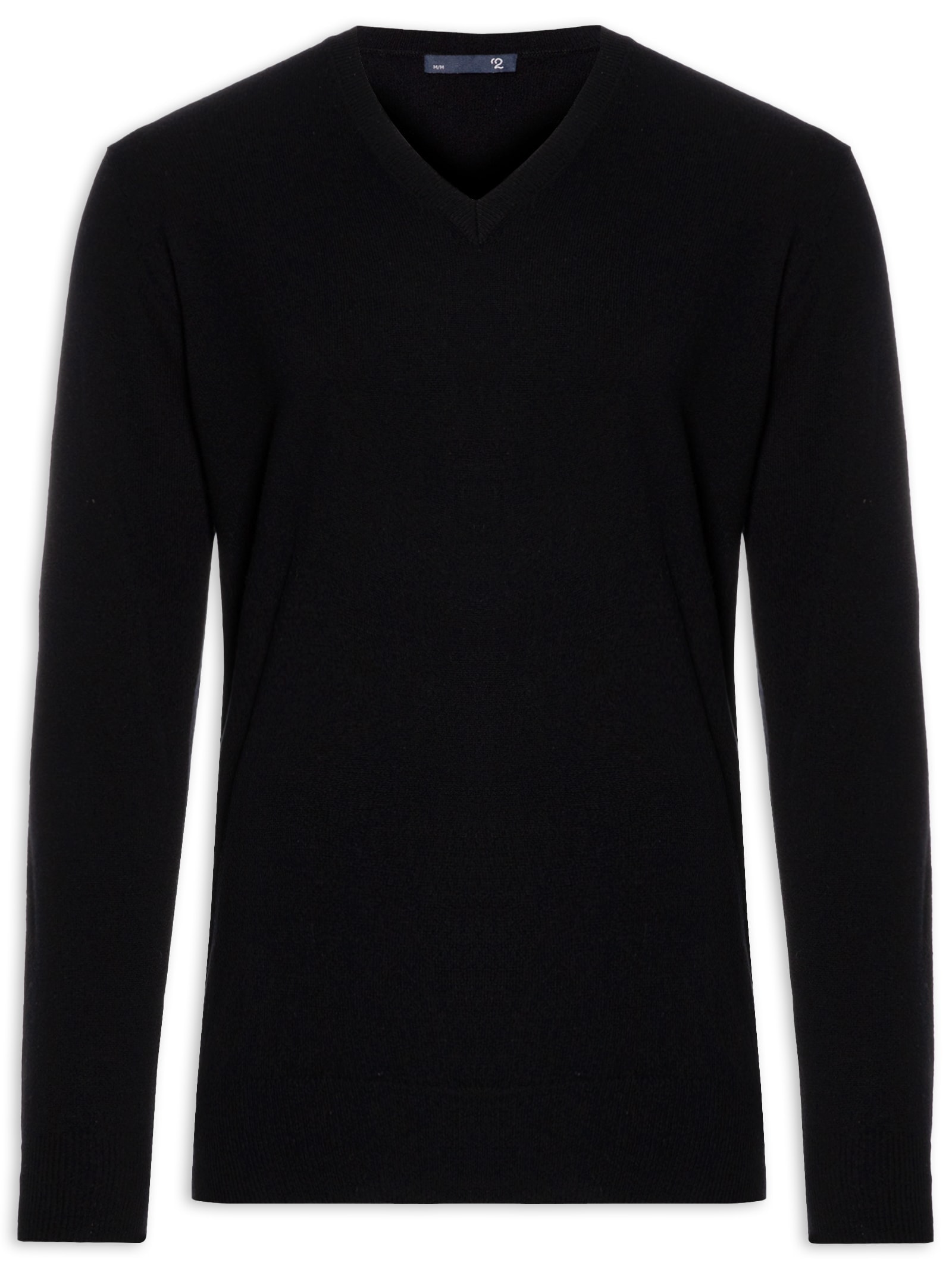 Suéter Masculino  Gola V Puro Cashmere  Preto '2 Essential