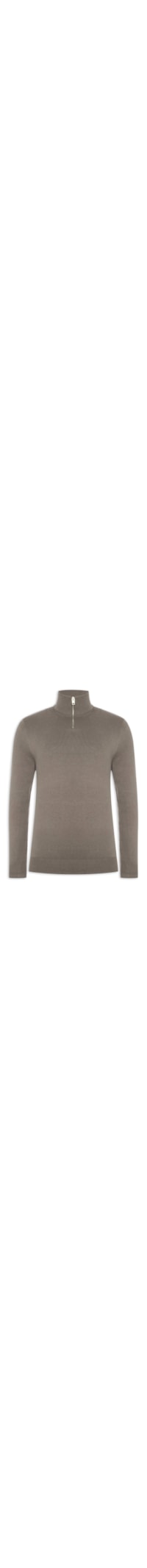 Suéter Masculino Half Zip Algodão Com Viscose - Marrom
