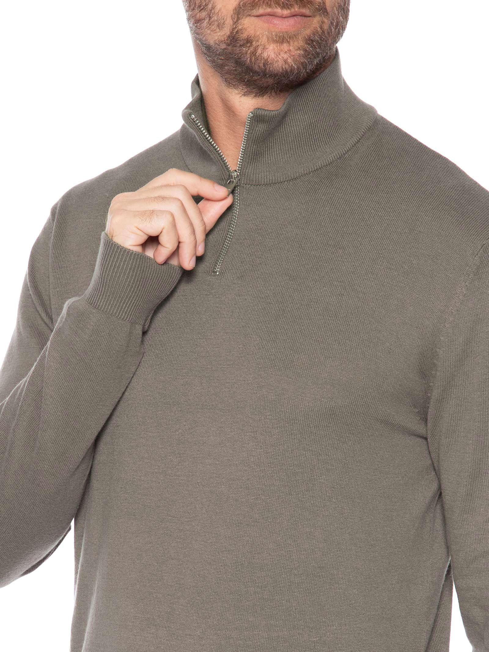 Suéter Masculino Half Zip Algodão Com Viscose Marrom Jack & Jones