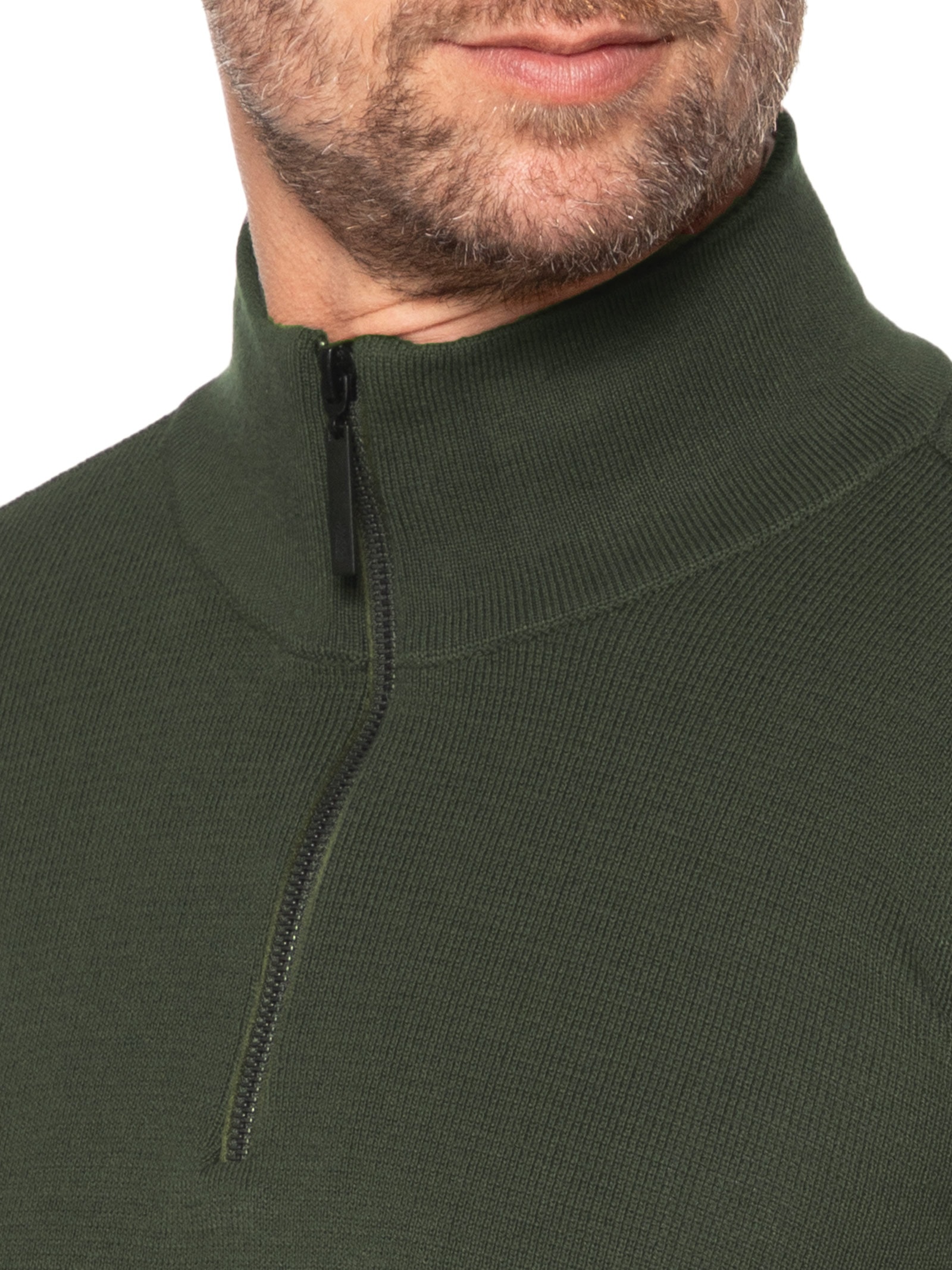 Pineapple - Suéter Masculino Half Zip Em Tricot - Verde