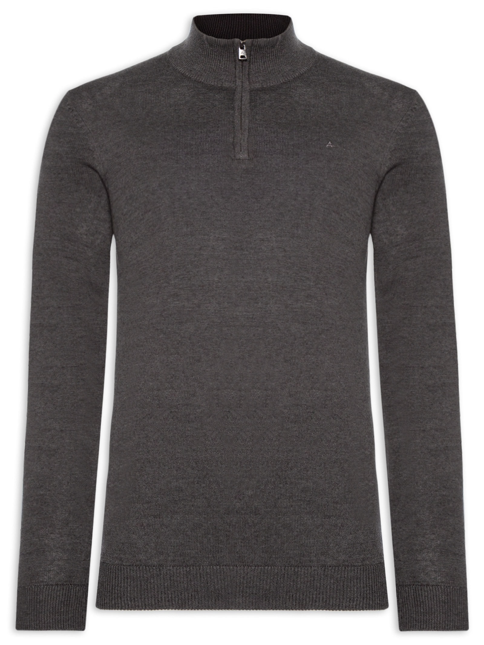 Suéter Masculino Half Zip Logo Surton Tricot Cinza Aramis