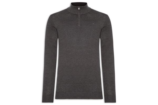 Suéter Masculino Half Zip Logo Surton Tricot - Cinza