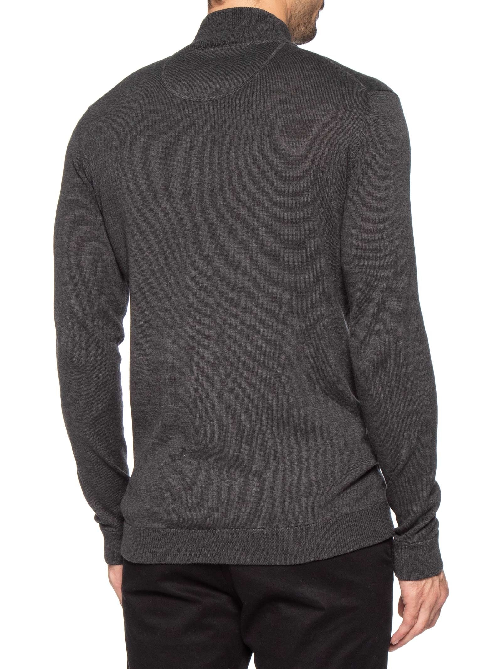 Suéter Masculino Half Zip Logo Surton Tricot Cinza Aramis
