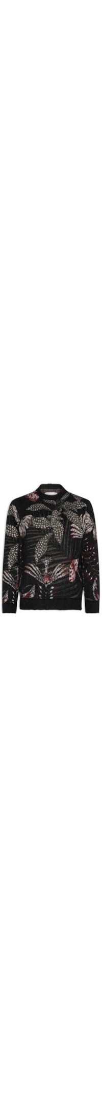 Suéter Masculino Jacquard Botanique - Preto