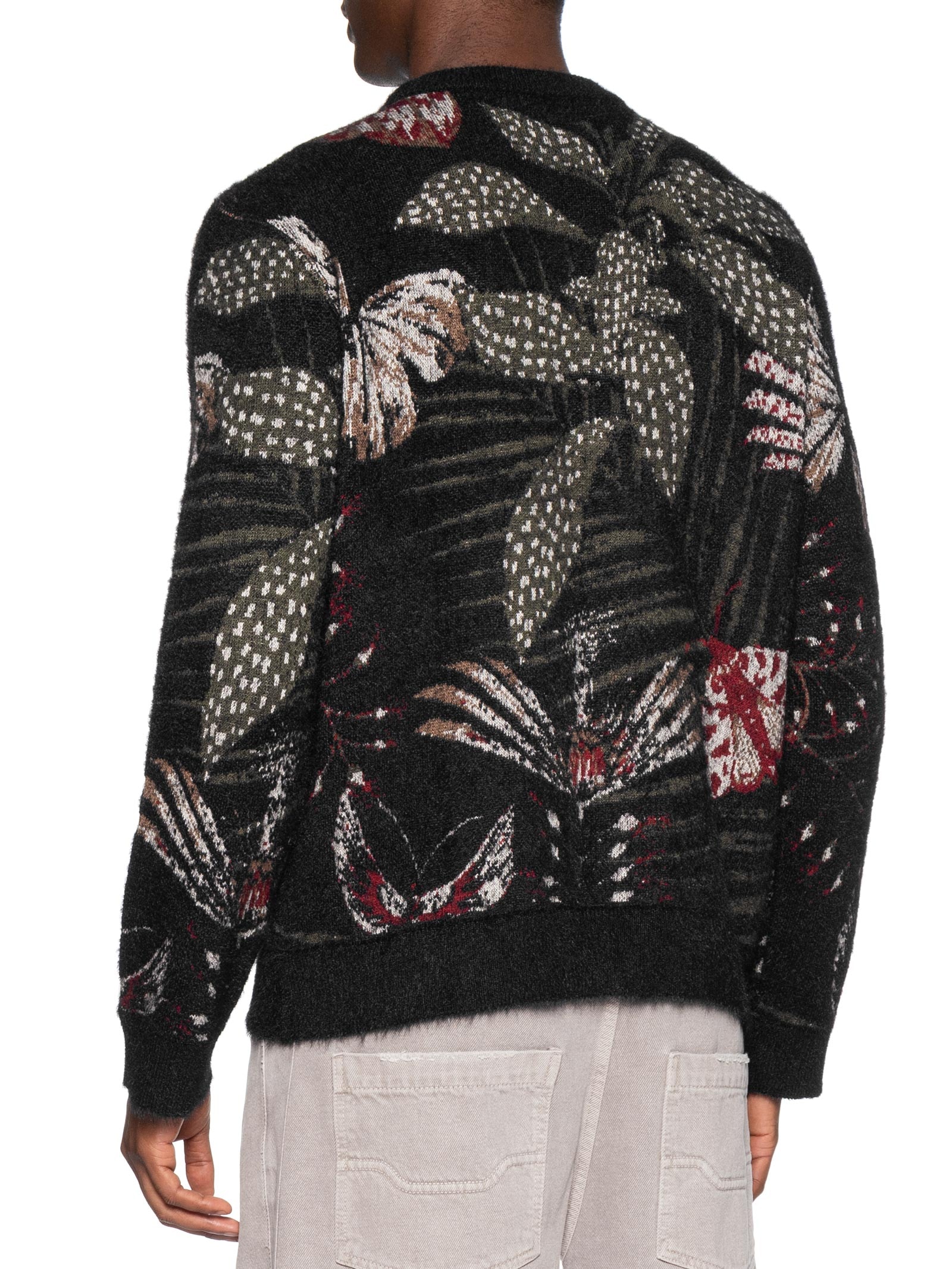 Suéter Masculino Jacquard Botanique Preto Osklen