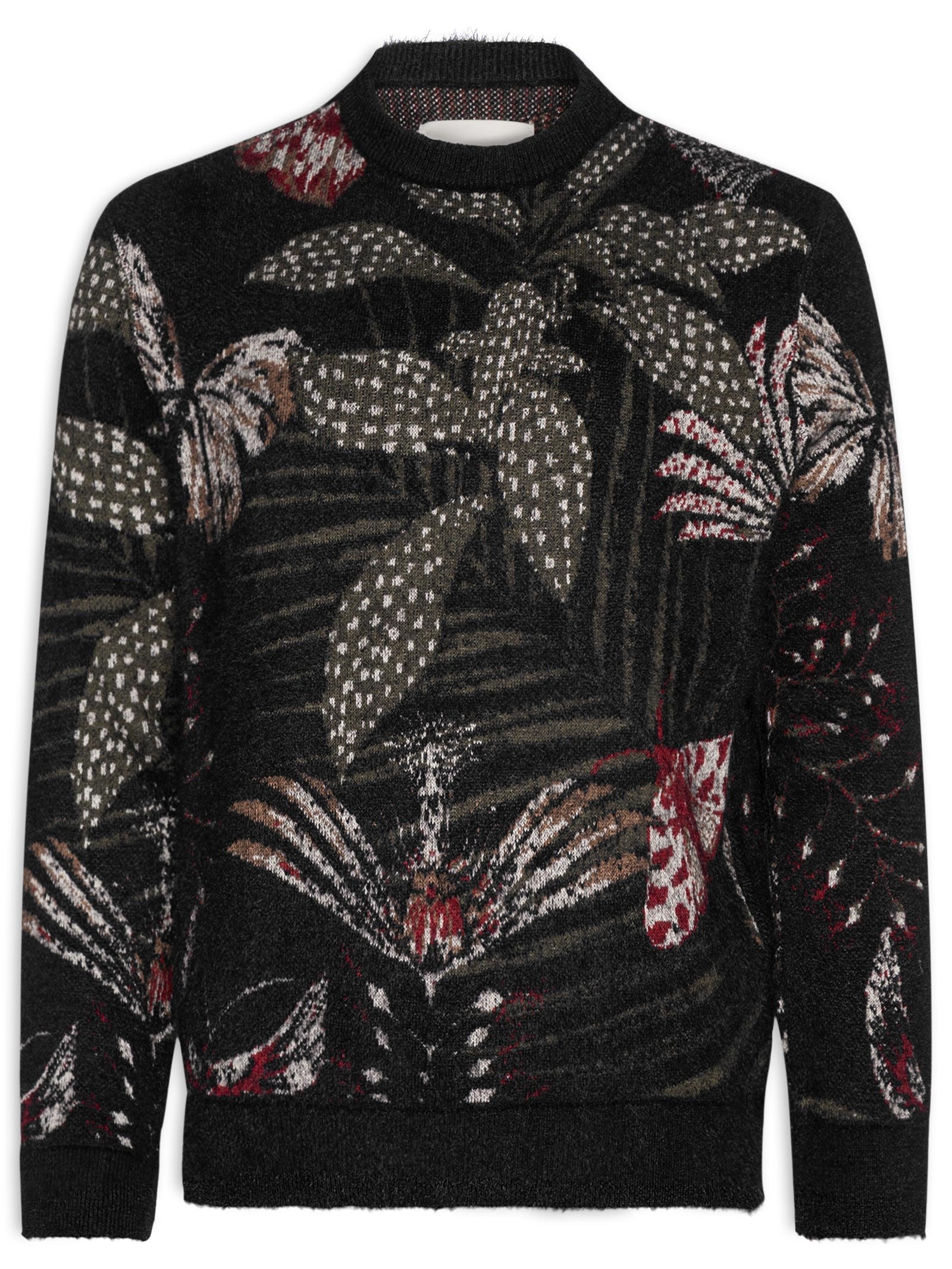 Suéter Masculino Jacquard Botanique Preto Osklen