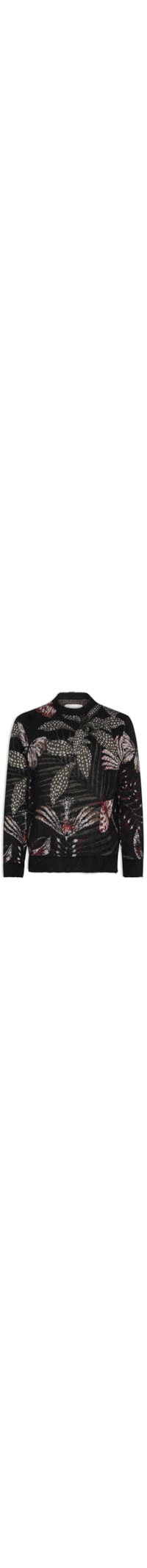 Suéter Masculino Jacquard Botanique - Preto
