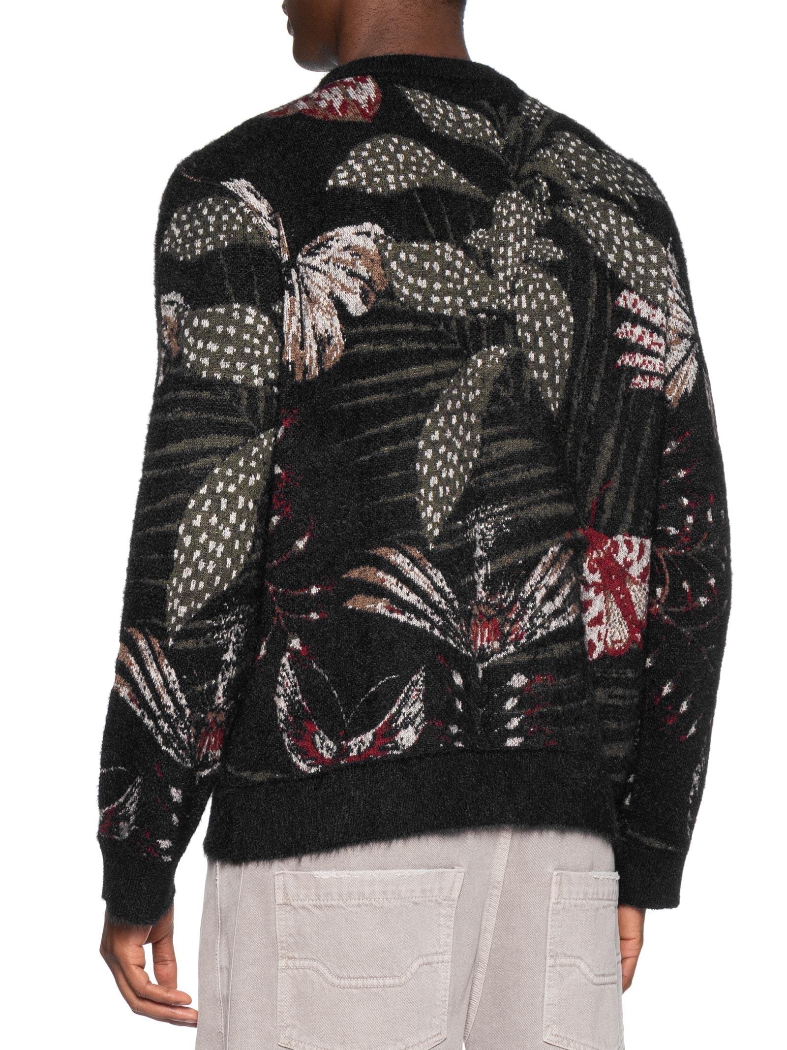 Suéter Masculino Jacquard Botanique Preto Osklen