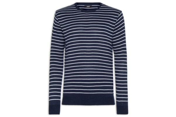 Suéter Masculino Listrado - Azul