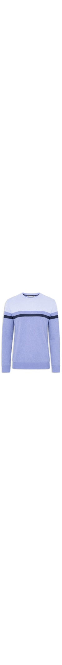 Suéter Masculino Listrado Gola Redonda - Azul