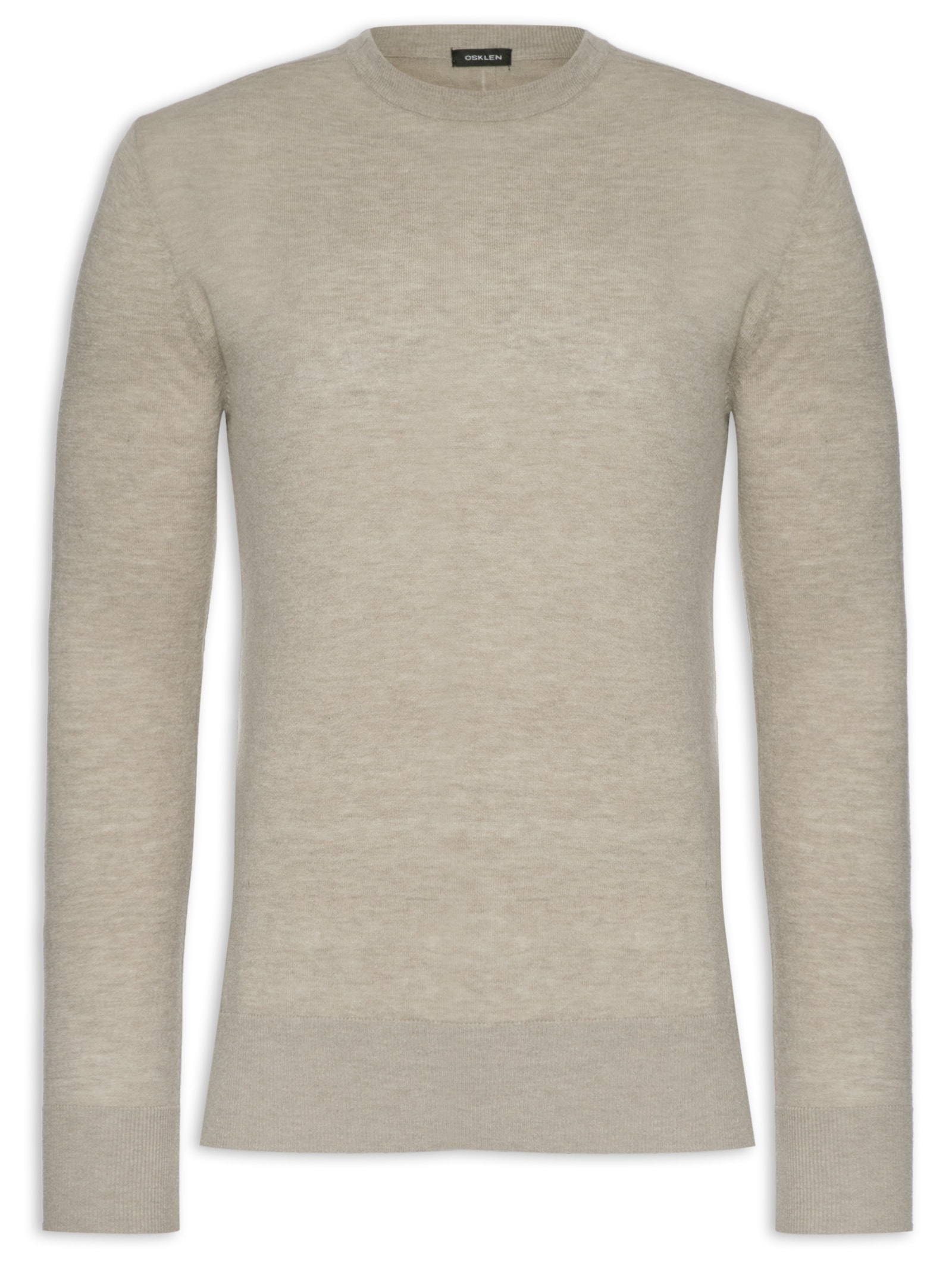 Sueter Masculino Manga Longa Mix Wool Cashmere Bege Osklen