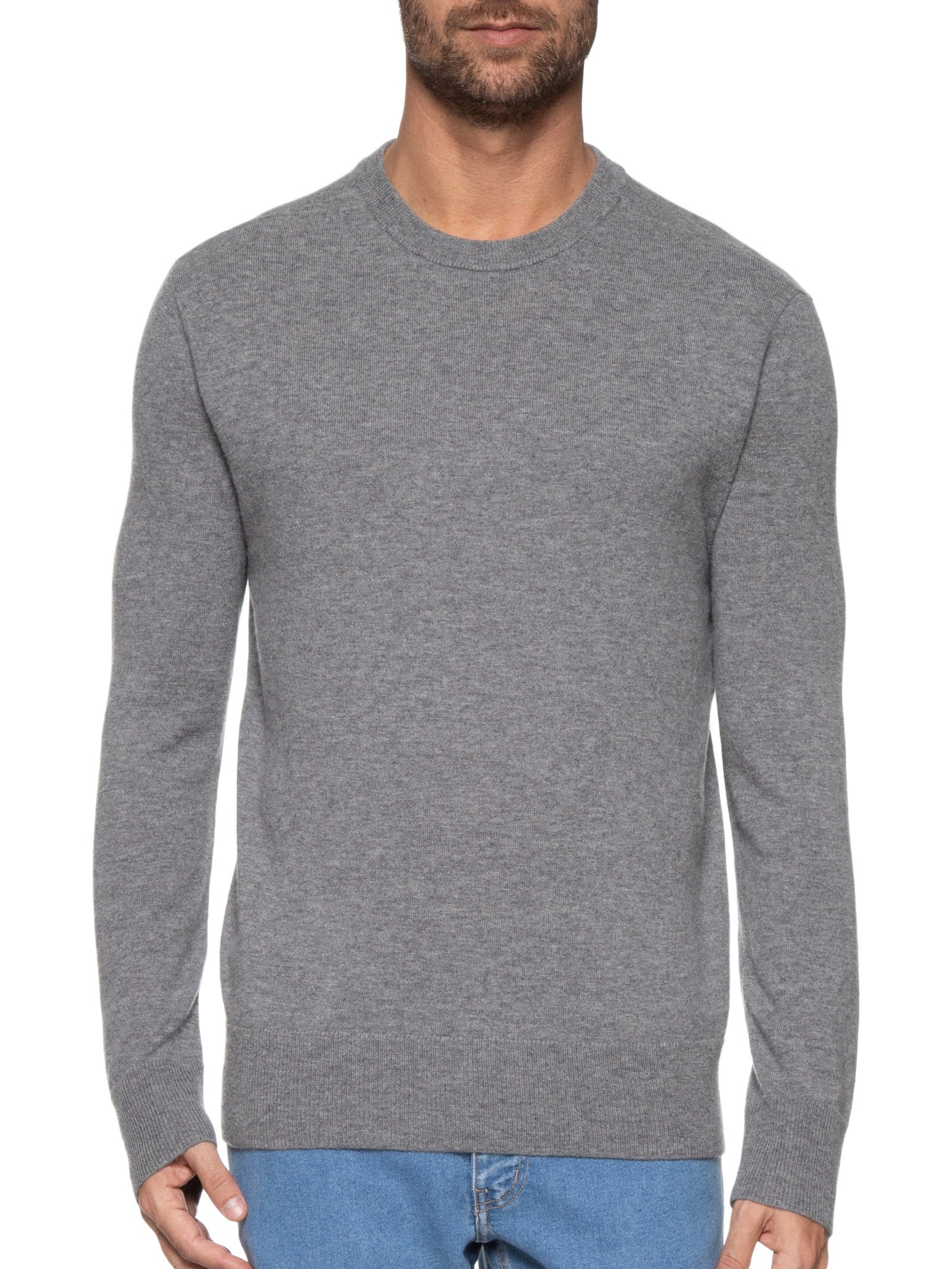 Suéter Masculino Manga Longa Soft Wool Cinza Osklen