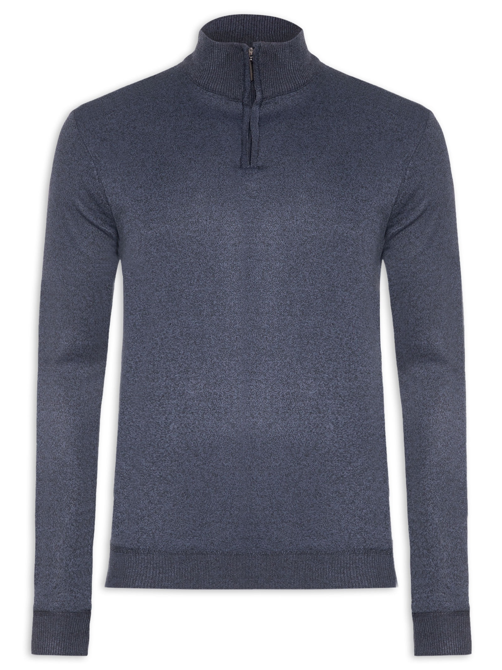 Suéter Masculino Meio Zíper Azul '2 Essential