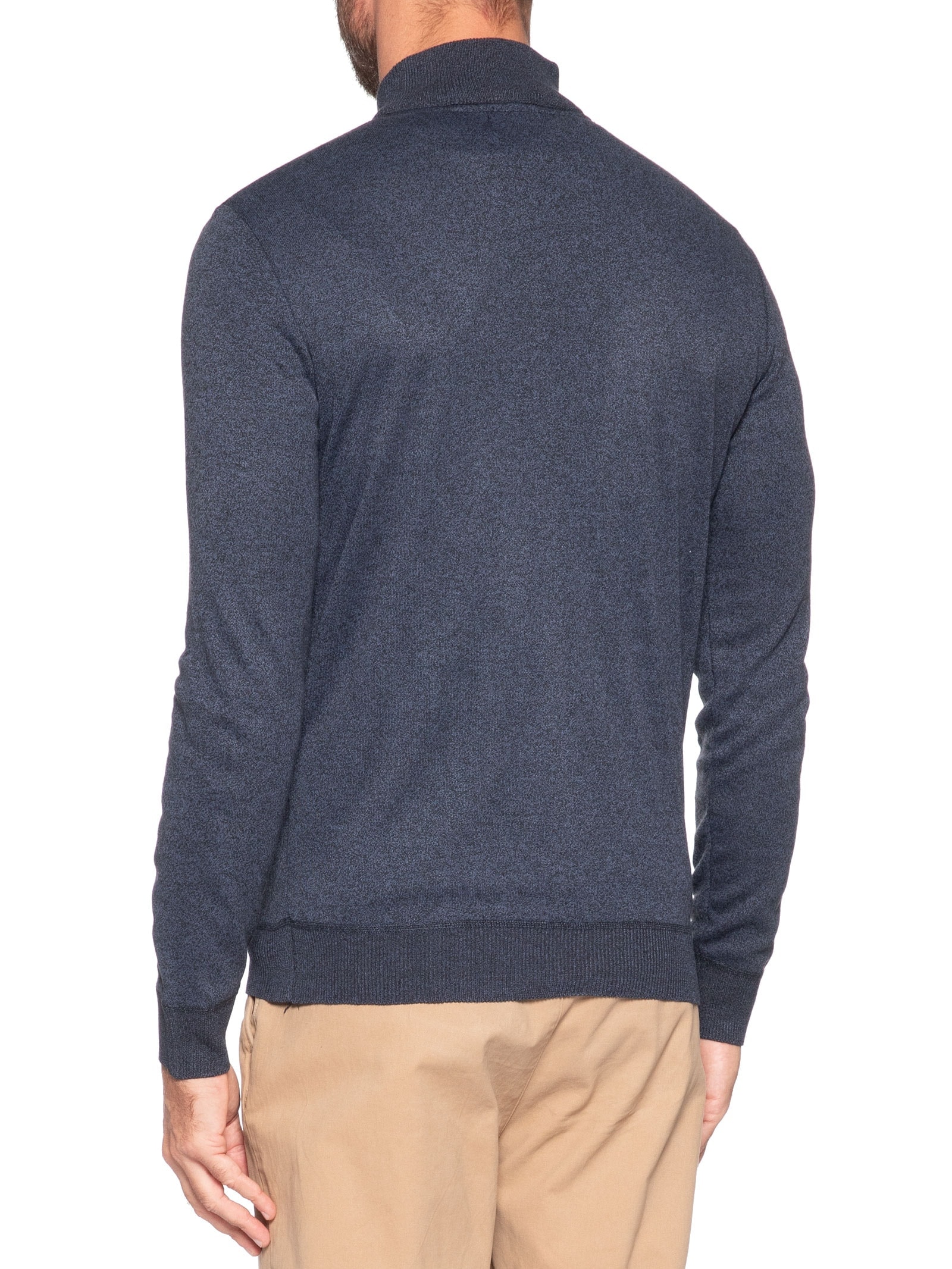 Suéter Masculino Meio Zíper Azul '2 Essential