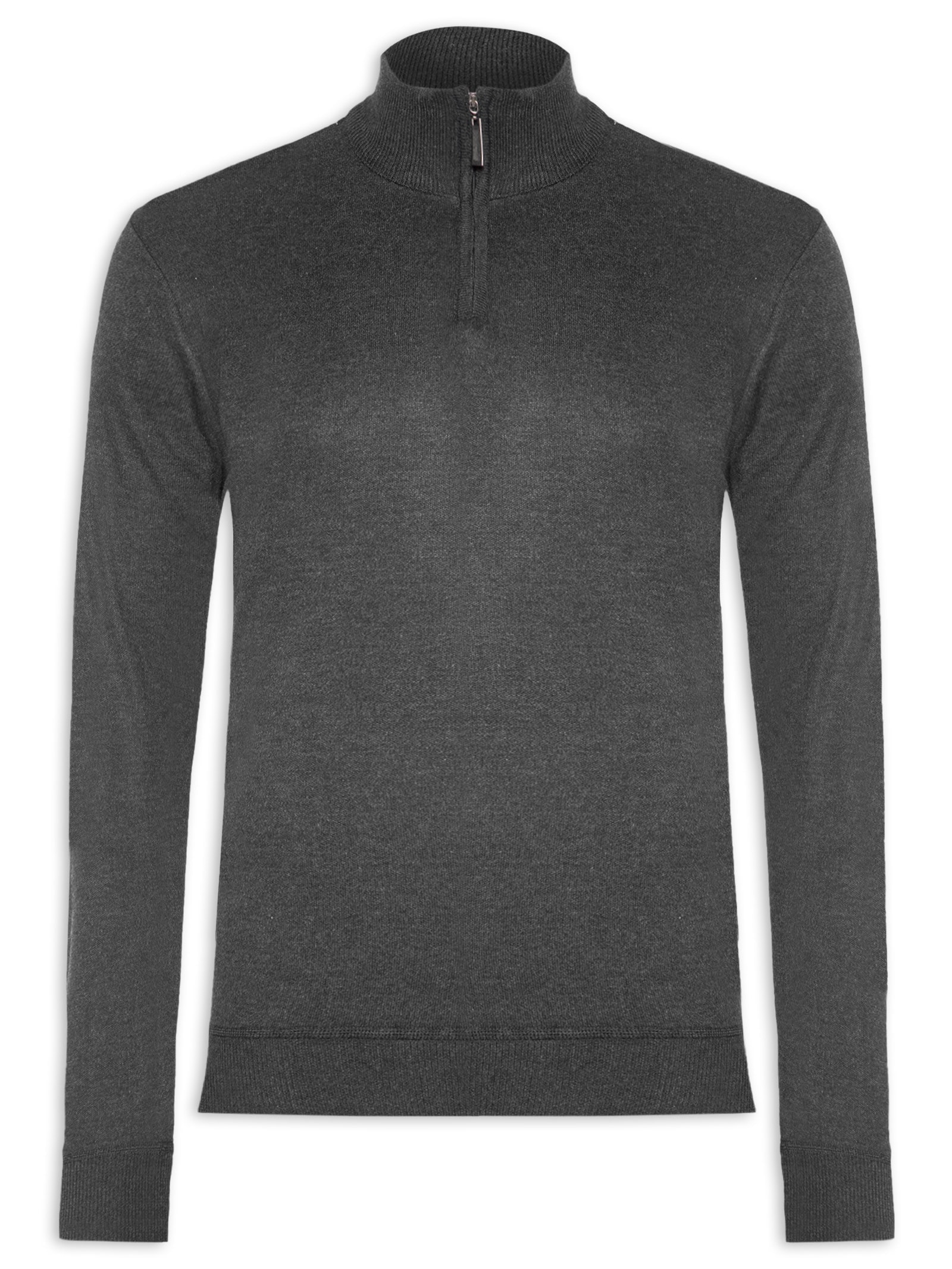 Suéter Masculino Meio Zíper Preto '2 Essential