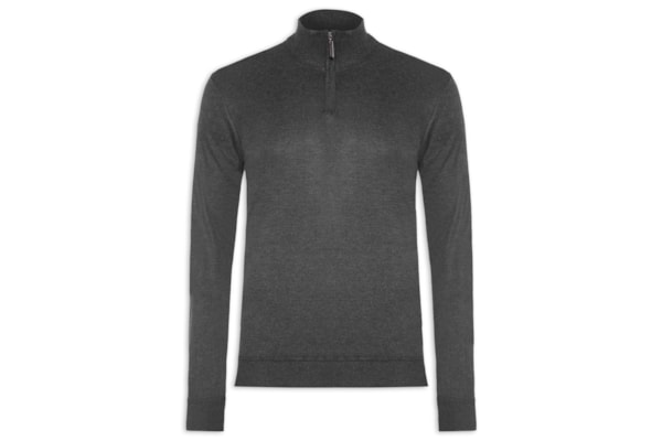 Suéter Masculino Meio Zíper - Preto