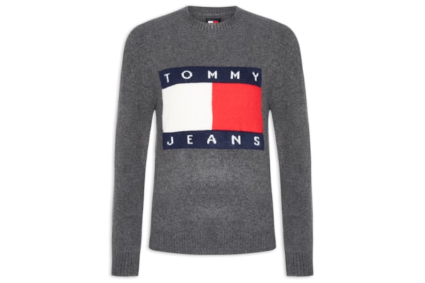 Suéter Masculino Melange Flag Regular Fit - Cinza