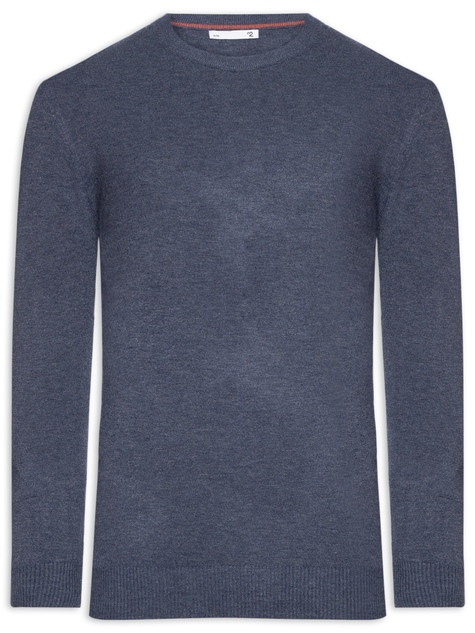 Suéter Masculino Mescla Gola Redonda Azul '2 Essential