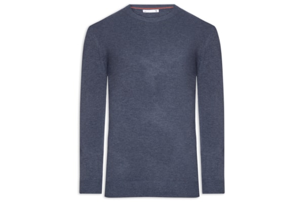 Suéter Masculino Mescla Gola Redonda - Azul