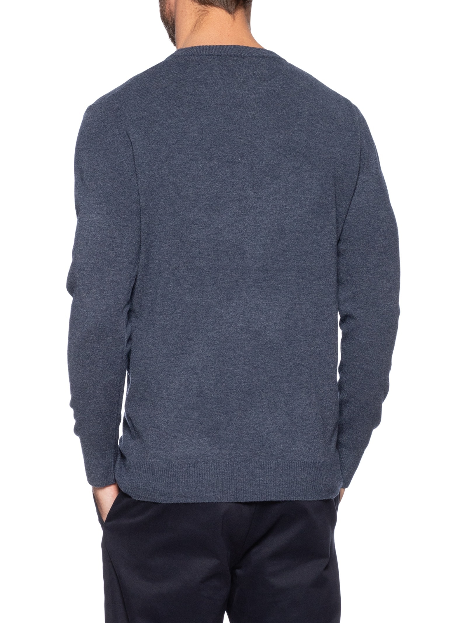 Suéter Masculino Mescla Gola Redonda Azul '2 Essential