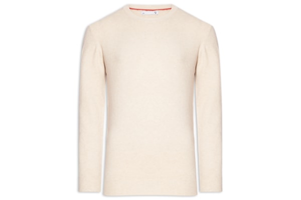 Suéter Masculino Mescla Gola Redonda - Bege