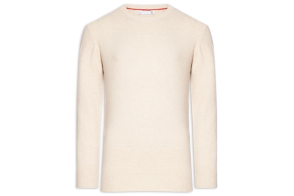 Suéter Masculino Mescla Gola Redonda - Bege