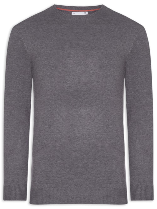 Suéter Masculino Mescla Gola Redonda – Cinza