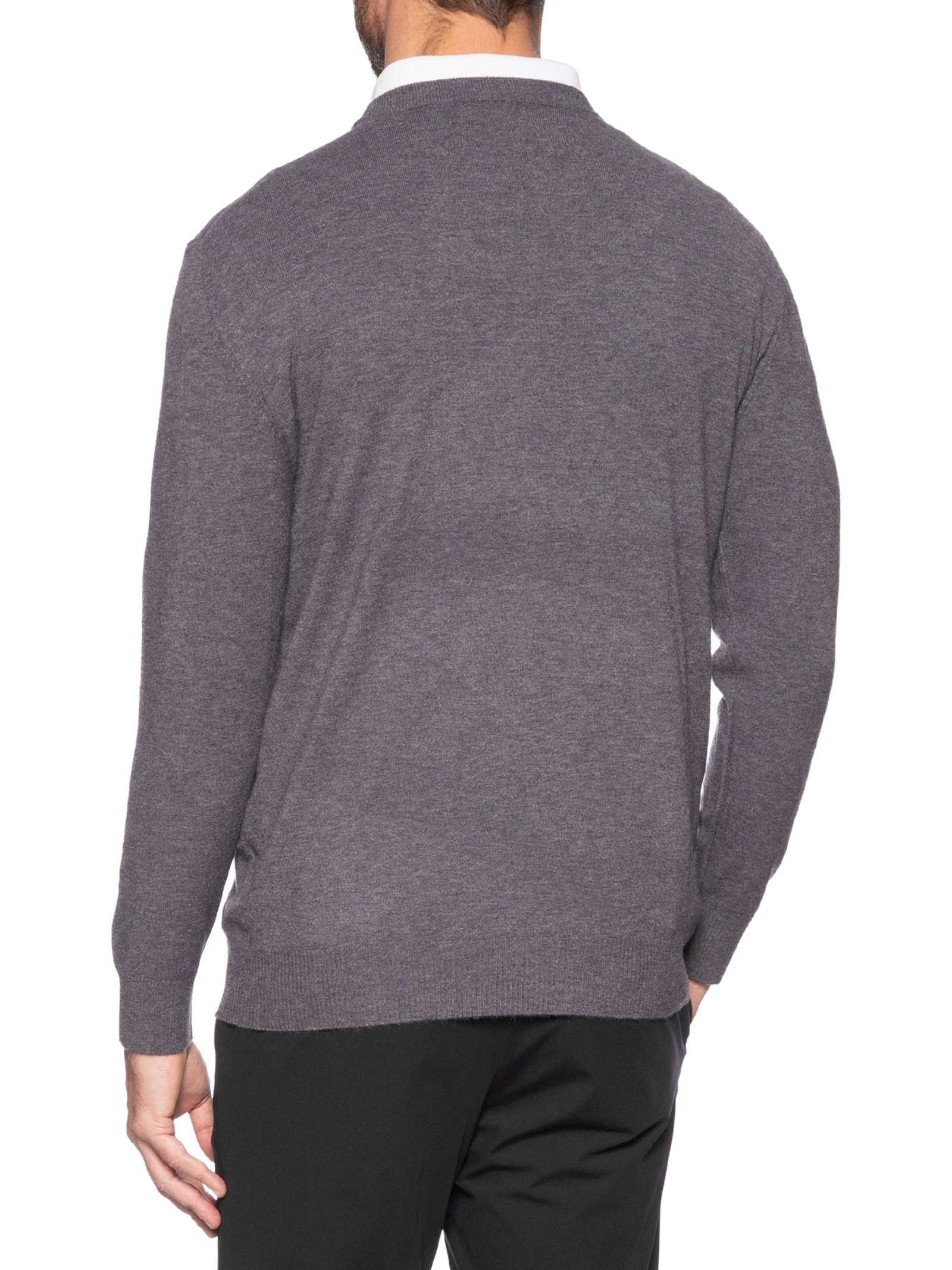 Suéter Masculino Mescla Gola Redonda Cinza '2 Essential