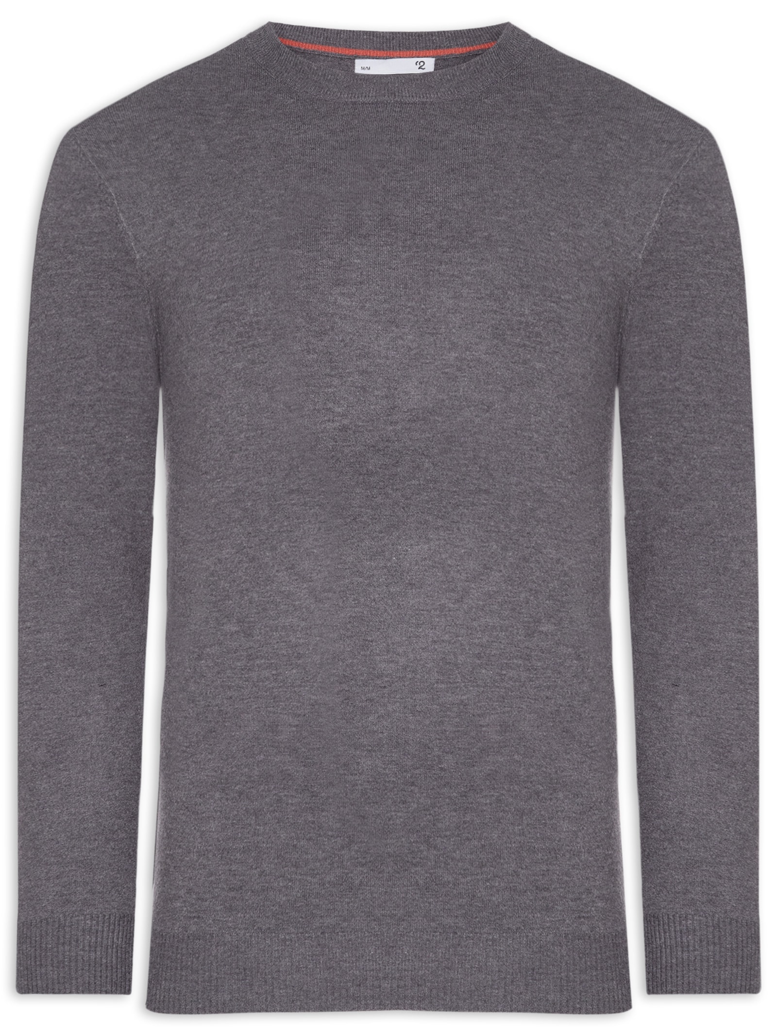 Suéter Masculino Mescla Gola Redonda Cinza '2 Essential
