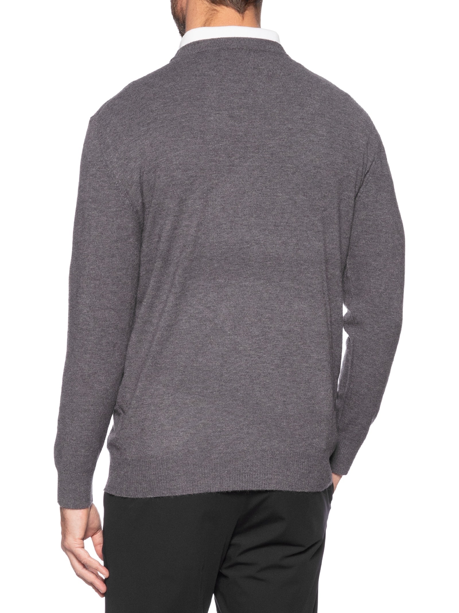 Suéter Masculino Mescla Gola Redonda Cinza '2 Essential