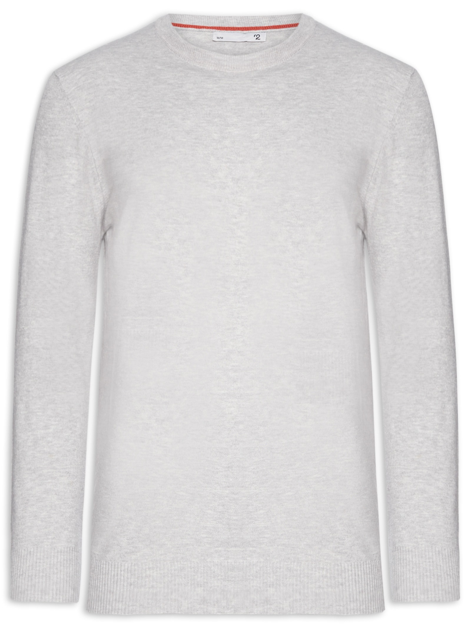 Suéter Masculino Mescla Gola Redonda Cinza '2 Essential