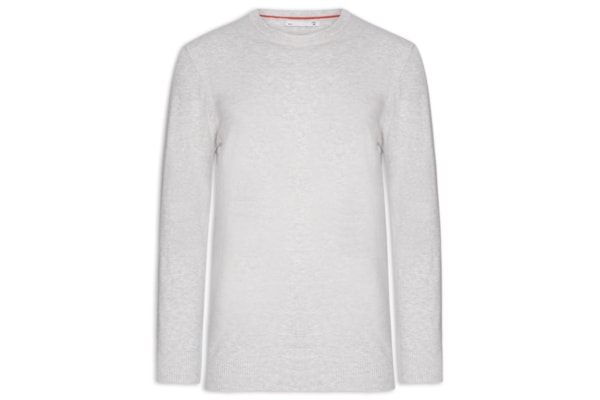 Suéter Masculino Mescla Gola Redonda - Cinza