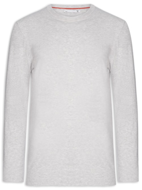 Suéter Masculino Mescla Gola Redonda – Cinza