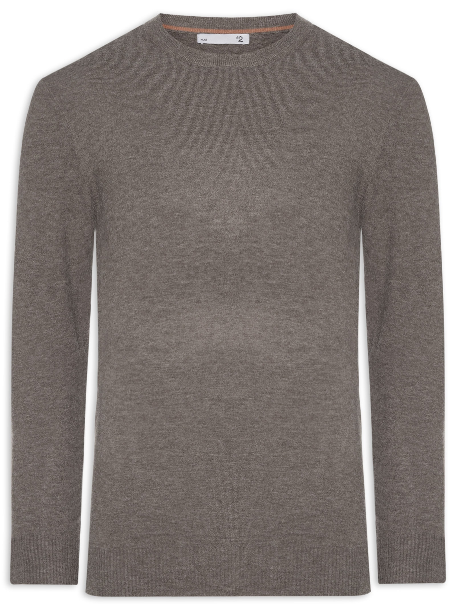 Suéter Masculino Mescla Gola Redonda Marrom '2 Essential