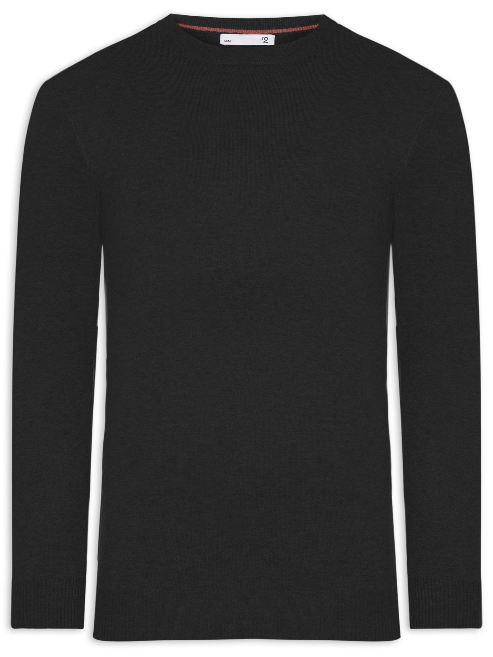 Suéter Masculino Mescla Gola Redonda Preto '2 Essential