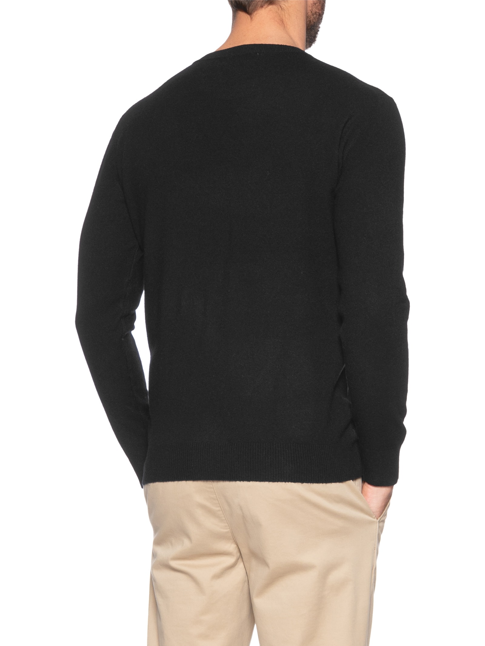 Suéter Masculino Mescla Gola Redonda Preto '2 Essential