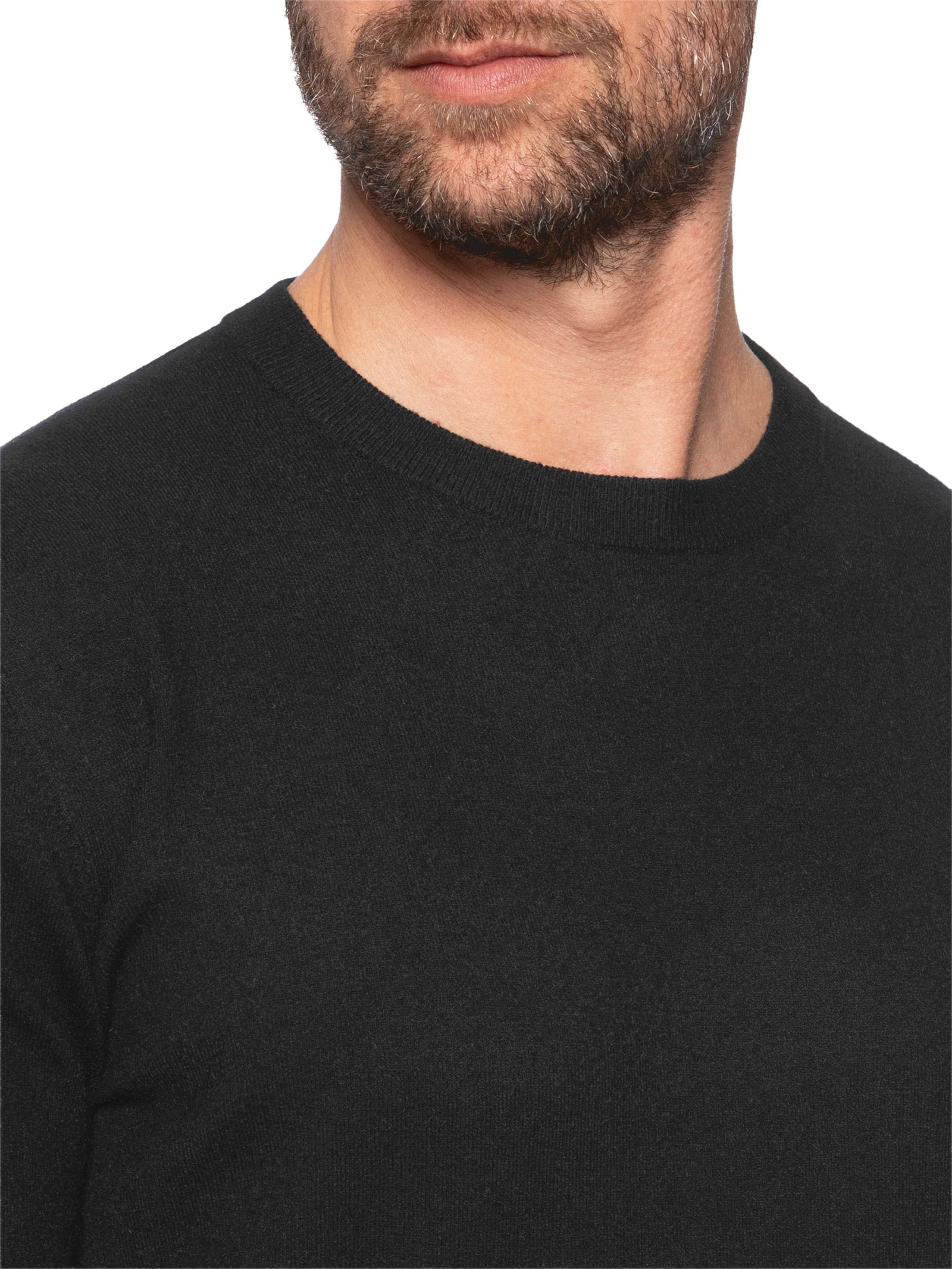 Suéter Masculino Mescla Gola Redonda Preto '2 Essential